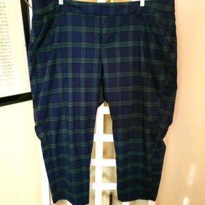 Blue and Green Plaid Flannel Work Pants